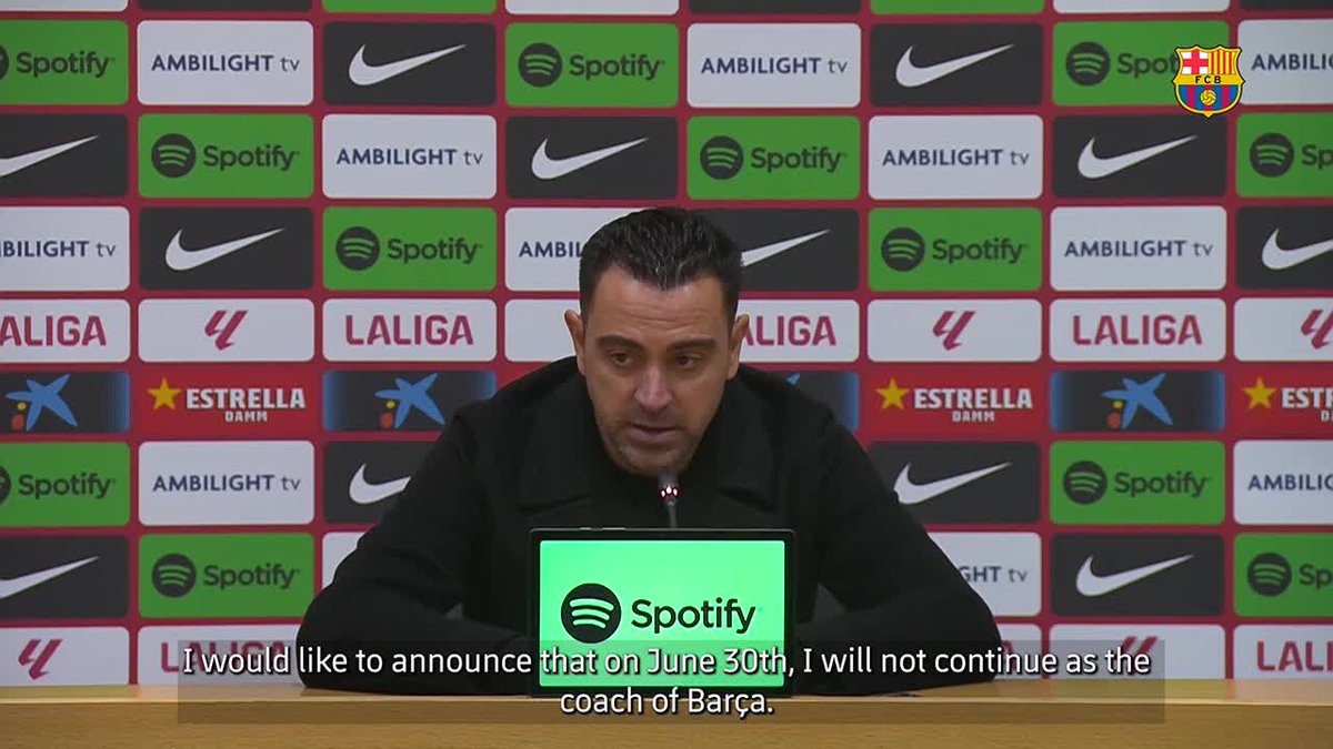 Here's what Xavi said as he announced that was leaving Barça at the end of the season: