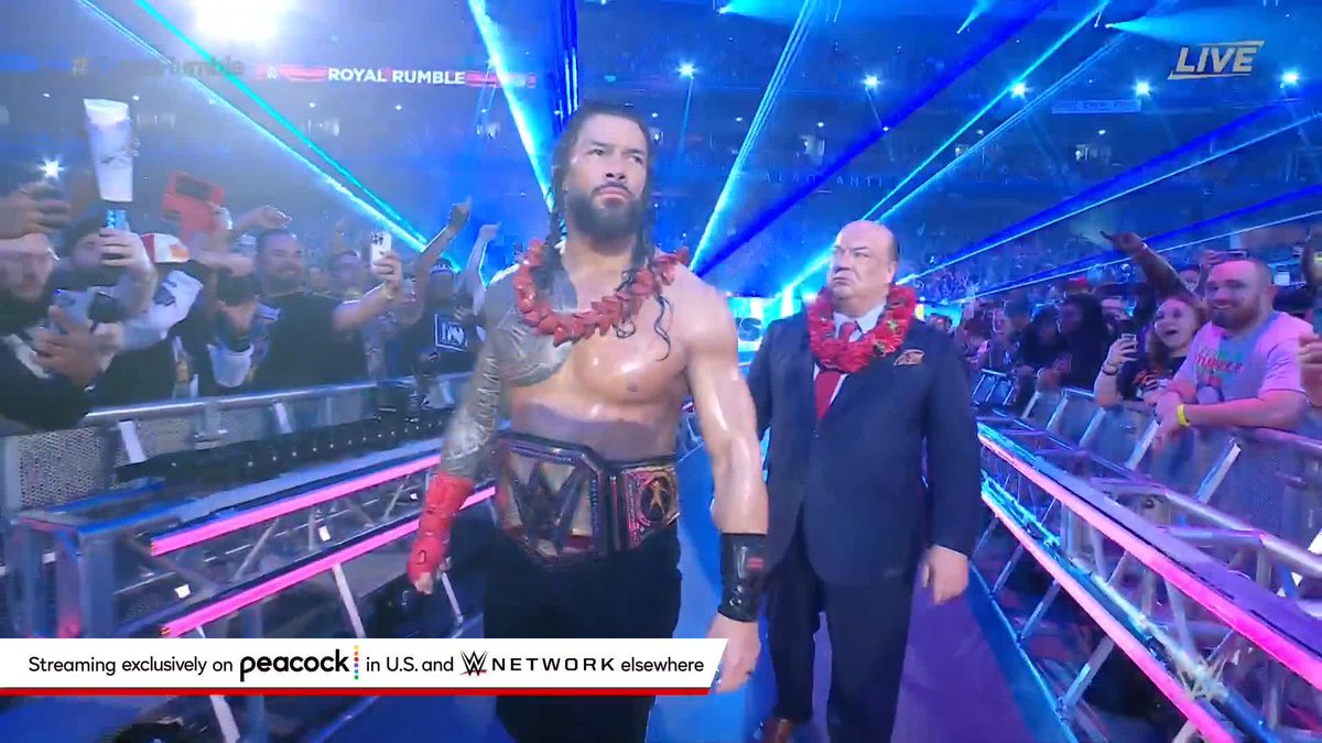 Your Tribal Chief has arrived at #RoyalRumble! ☝️ Roman Reigns Paul Heyman