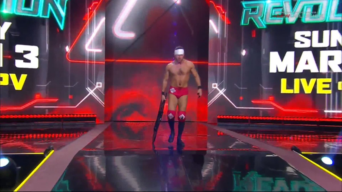 Daniel Garcia, with his head bandaged, has made his way to the ring! Watch #AEWCollision LIVE on TNT! izzy | Big Bad Brody King | Buddy Matthews | Mark Briscoe | @DaxFTR | Daniel “Cash” Wheeler | javi