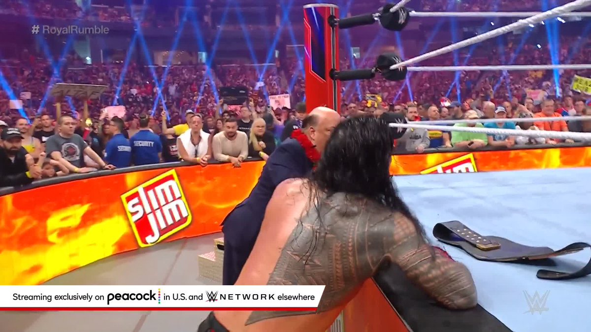 ROMAN RULES at ROYAL RUMBLE! Roman Reigns outlasts three of #SmackDown's best at #RoyalRumble and is STILL your Undisputed WWE Universal Champion! Paul Heyman Solo