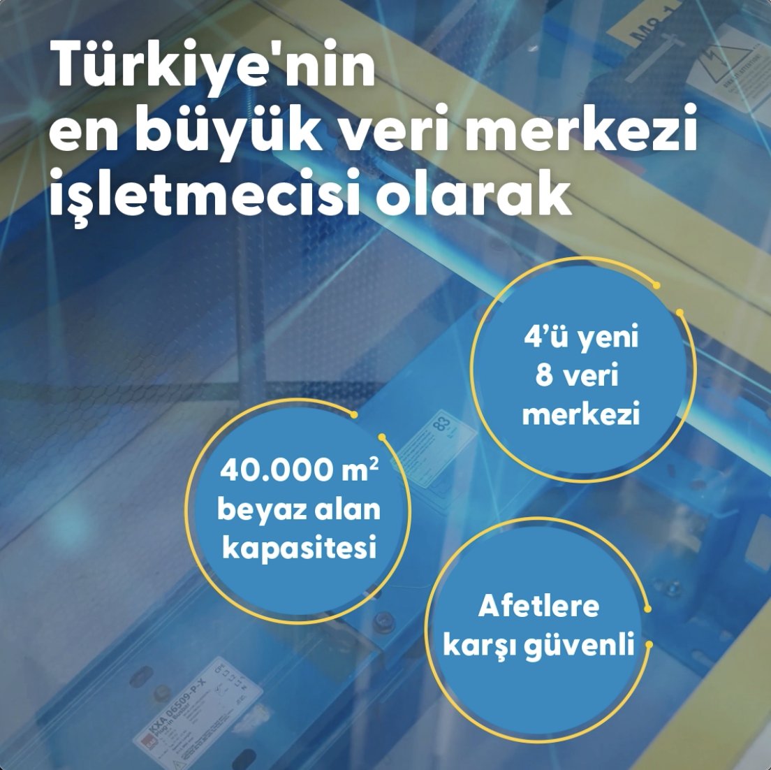 Türkiye'nin en büyük veri merkezi işletmecisi olarak, “Türkiye Yüzyılı”nı “Dijitalin Yüzyılı” yapma hedefimiz doğrultusunda kurumsal müşterilerimizin ve vatandaşlarımızın verilerinin Türkiye’de güvenle saklanması için yatırımlarımıza hız kesmeden devam edeceğiz. 📲#VeriKorumaGünü