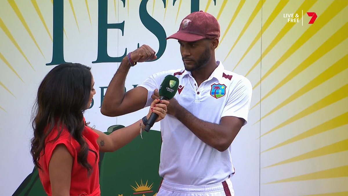 "Mr Rodney Hogg said we were pathetic and hopeless. So that was our inspiration, we wanted to show the world we are not pathetic. "And I must ask him, are these muscles big enough for him?" - Kraigg Brathwaite #AUSvWI