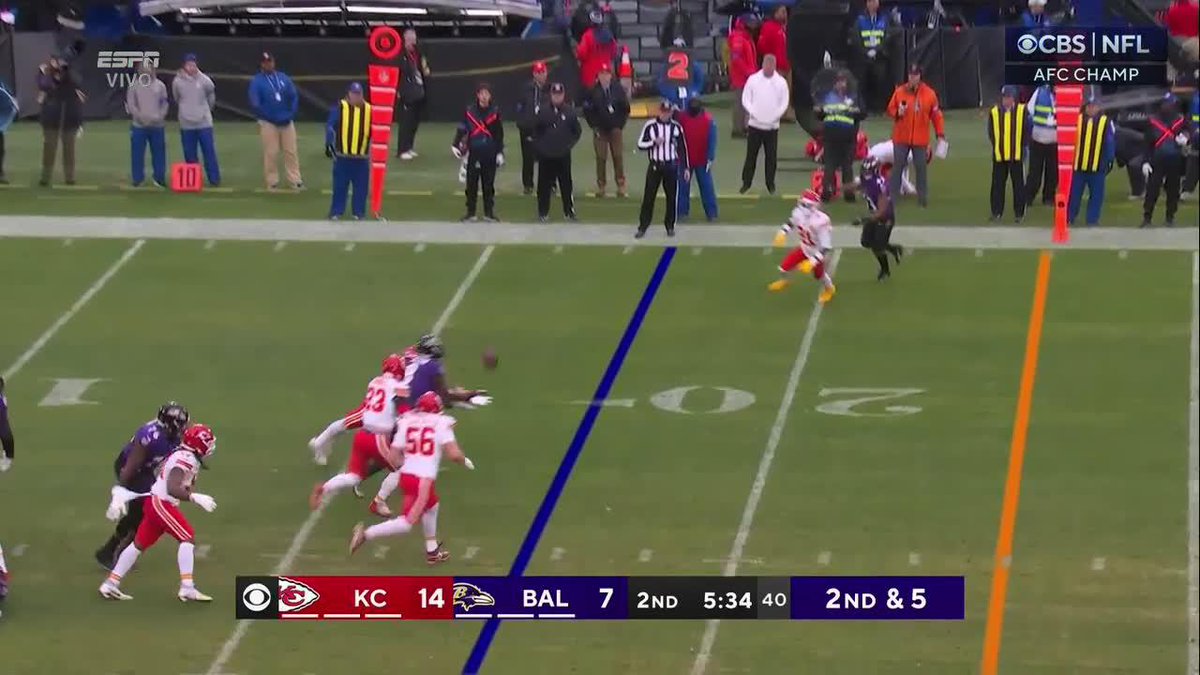 ¿Alguna vez habían visto algo así? Lamar Jackson y la recepción de su propio pase. Recuerdo a Marcus Mariota. ¿Ustedes?