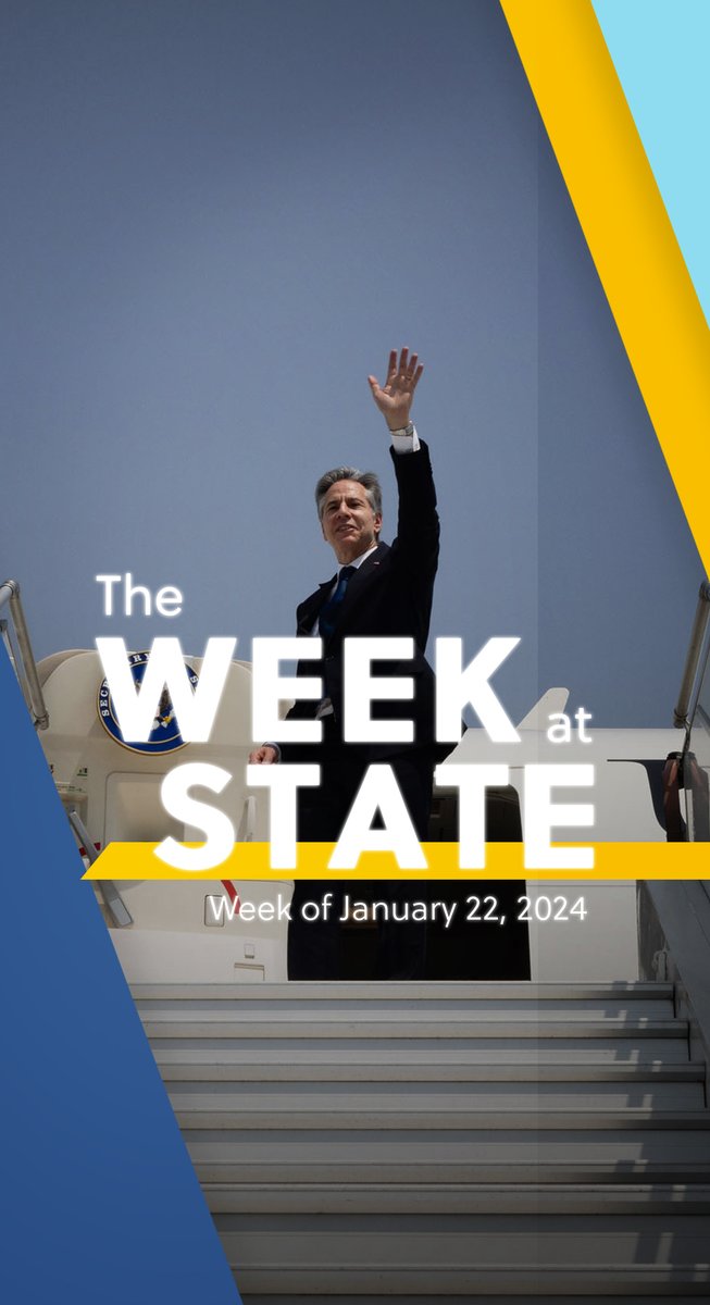In “The Week at State,” Secretary Antony Blinken traveled to Africa, with stops in Cabo Verde, Côte d'Ivoire, Nigeria, and Angola. African countries are essential U.S. partners in our shared future. For the latest, visit