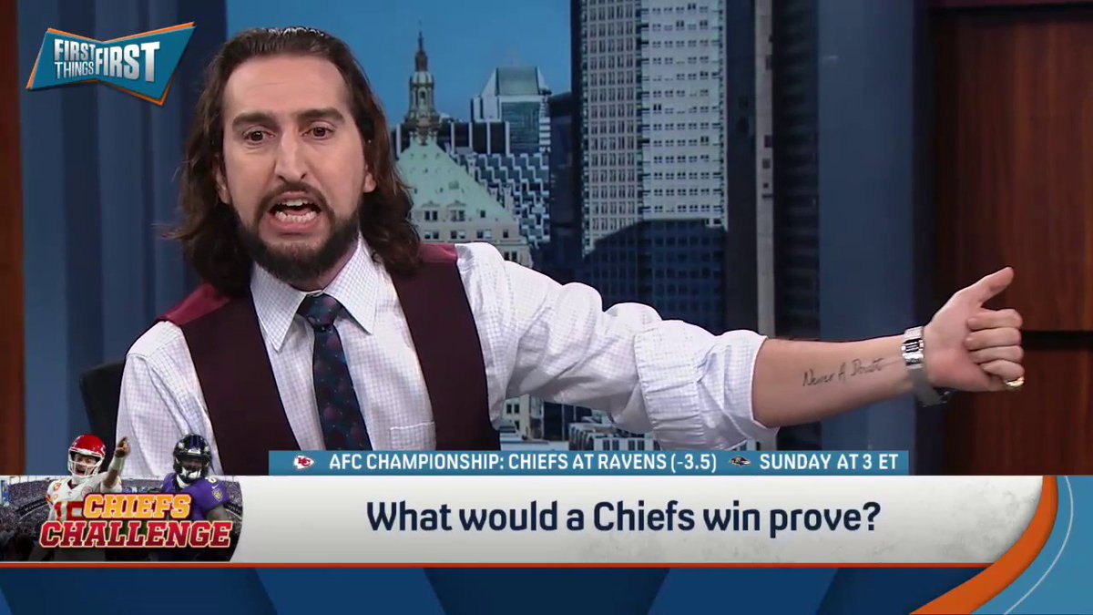 NEVER A DOUBT! "If this Chiefs team makes the Super Bowl ... you are not allowed to doubt them ever again." — nick wright