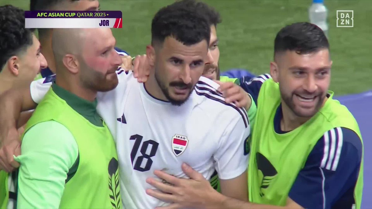 ／ 🇮🇶エースが見せた！！ アイメン・フセイン🔥 ＼ クロスのこぼれ球をA・フセインが沈めてイラクが逆転！！ しかし二枚目の警告を受け退場するまさかの事態に… 🏆#AFCアジアカップ ラウンド16 🆚イラク×ヨルダン 📱#DAZN ライブ配信中 アジアカップ全試合見られるのは #DAZN だけ☝