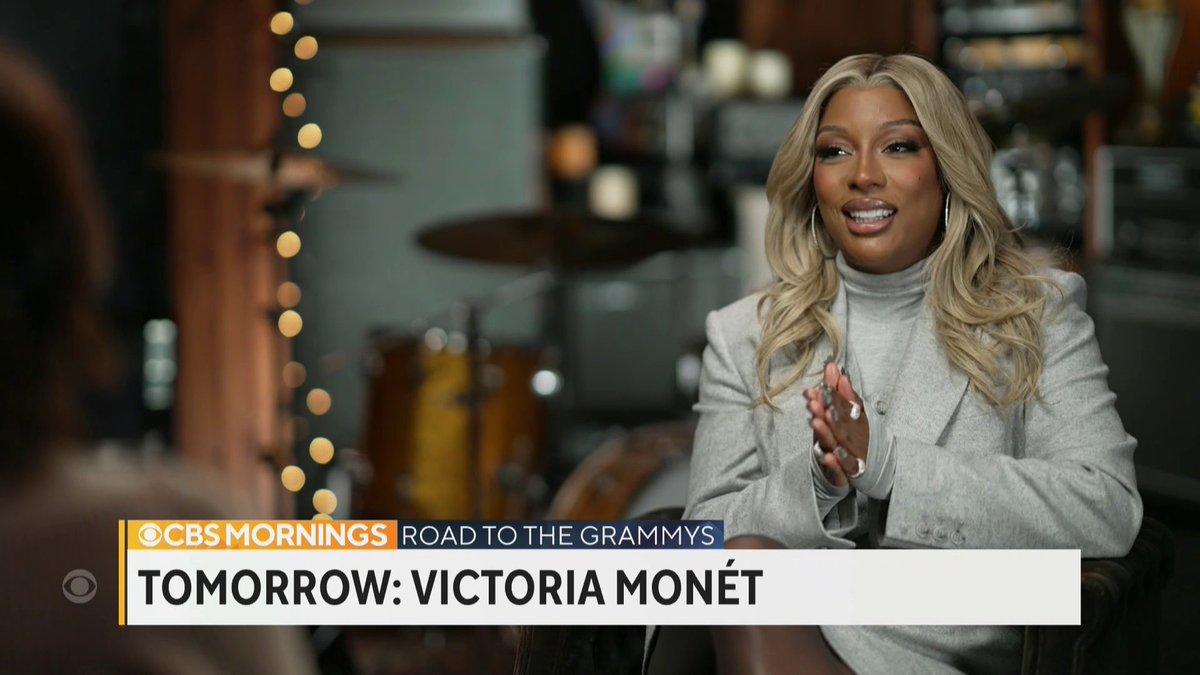 TUNE IN: Victoria Monét is up for seven #Grammys, including for her song, “Hollywood,” which features her 2-year-old daughter and Earth, Wind & Fire — who surprised her with a special message. Watch her interview with Gayle King tomorrow on CBS Mornings.