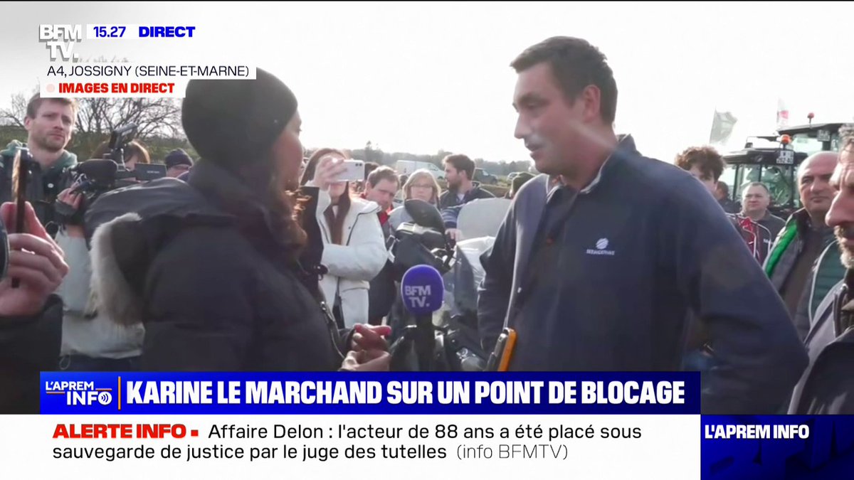 💬 "Les consommateurs peuvent changer la donne, à un moment donné il faut arrêter d'acheter de la merde" Karine Le Marchand apporte son soutien aux agriculteurs sur l'A4