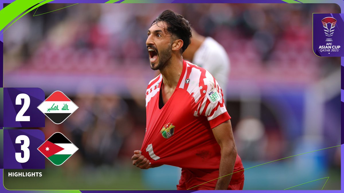 ๐ฅ HIGHLIGHTS | ๐ฎ๐ถ Iraq 2๏ธโฃ-3๏ธโฃ Jordan ๐ฏ๐ด โฑ๏ธ Stoppage time goals from Yazan Al Arab and Nizar Al Rashdan give Jordan the win in a hugely exciting tie! Match Report ๐ #AsianCup2023 | #HayyaAsia | #IRQvJOR