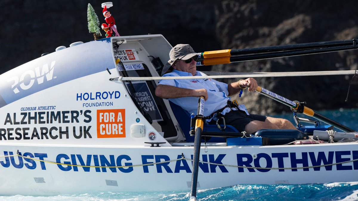 🚣 500 miles to go! Frank spoke to BBC North West yesterday after making great progress across the Atlantic. Donate online 👉 Frank Rothwell - Alzheimer's Research UK | Alzheimer's Research UK | #oafc