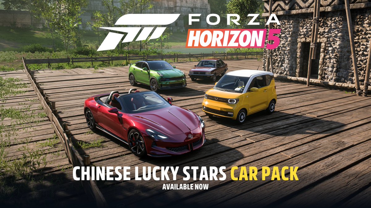 Thank your Lucky Stars for this car pack, available now at ⭐2022 Lynk & Co 05+ ⭐2023 MG Cyberster ⭐2012 Volkswagen Santana ⭐2022 Wuling Hongguang Mini EV Macaron