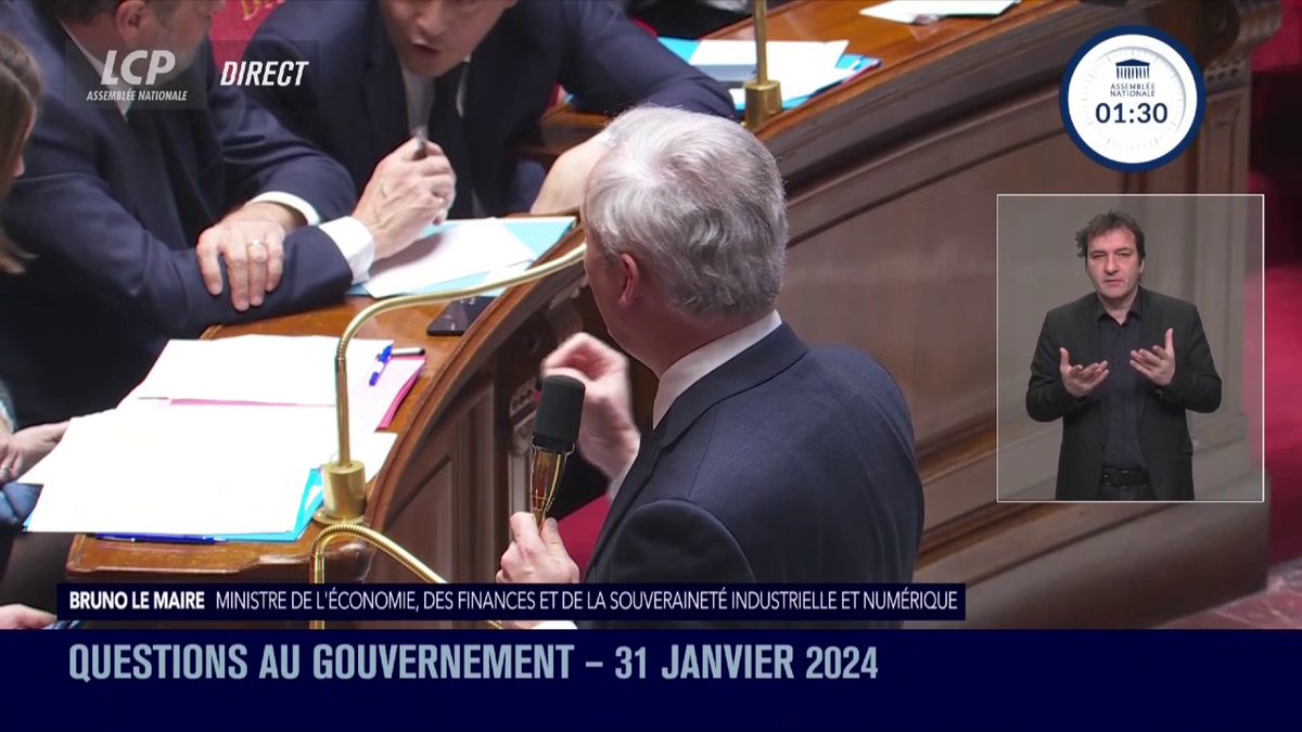 Colère des agriculteurs : "Tout d'un coup, la France insoumise découvre qu'il y a des paysans en France" dit Bruno Le Maire, qui demande à Aurélie Trouvé "de ne pas tuer l'agriculture française avec [de] mauvaises idées". #DirectAN #QAG