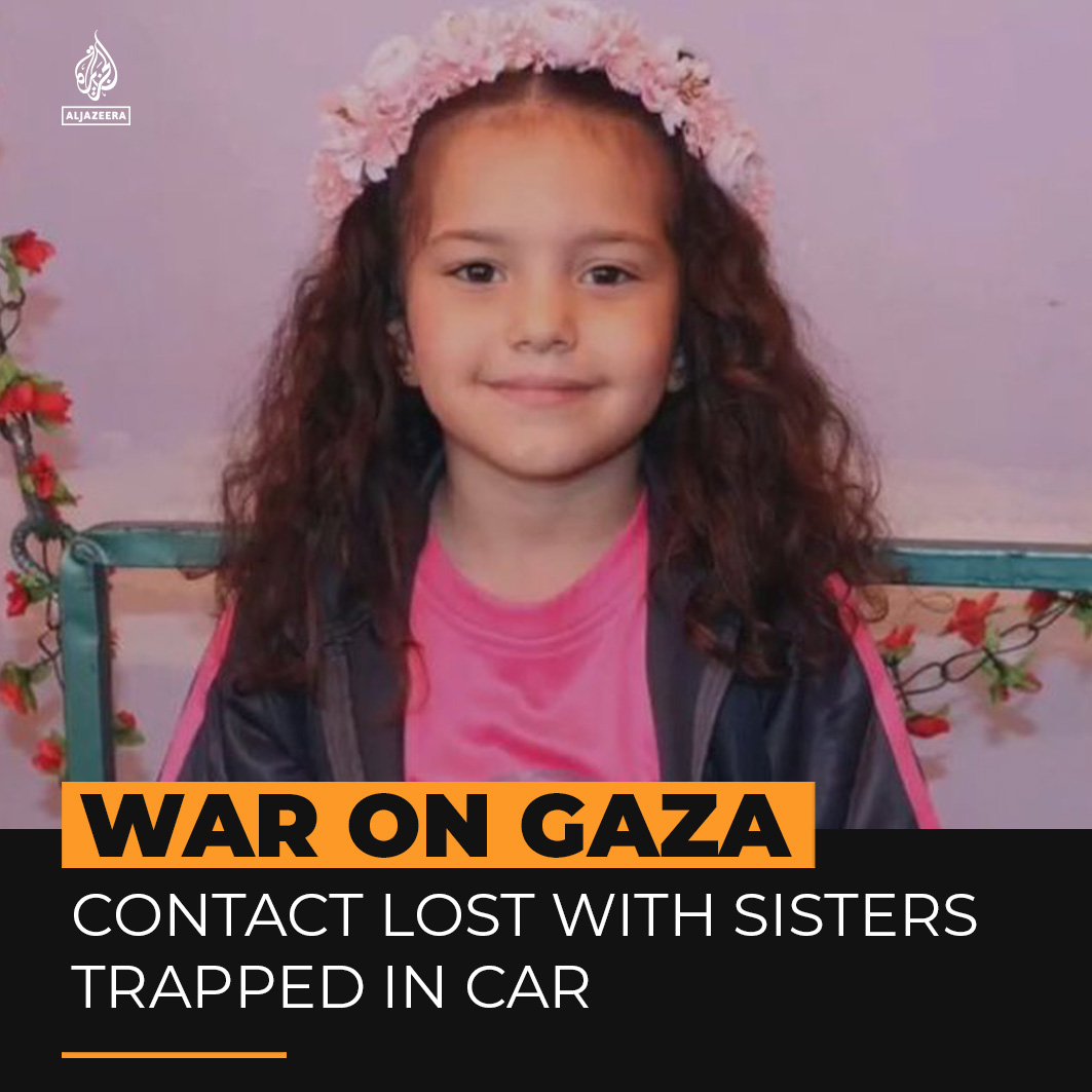 All contact has been lost with a 6-year-old Palestinian girl, Hind, and the ambulance crew sent to rescue her in north Gaza. She is trapped in a car with the bodies of her parents and siblings, one of whom was killed while on the phone pleading for help from the Red Crescent ⤵️