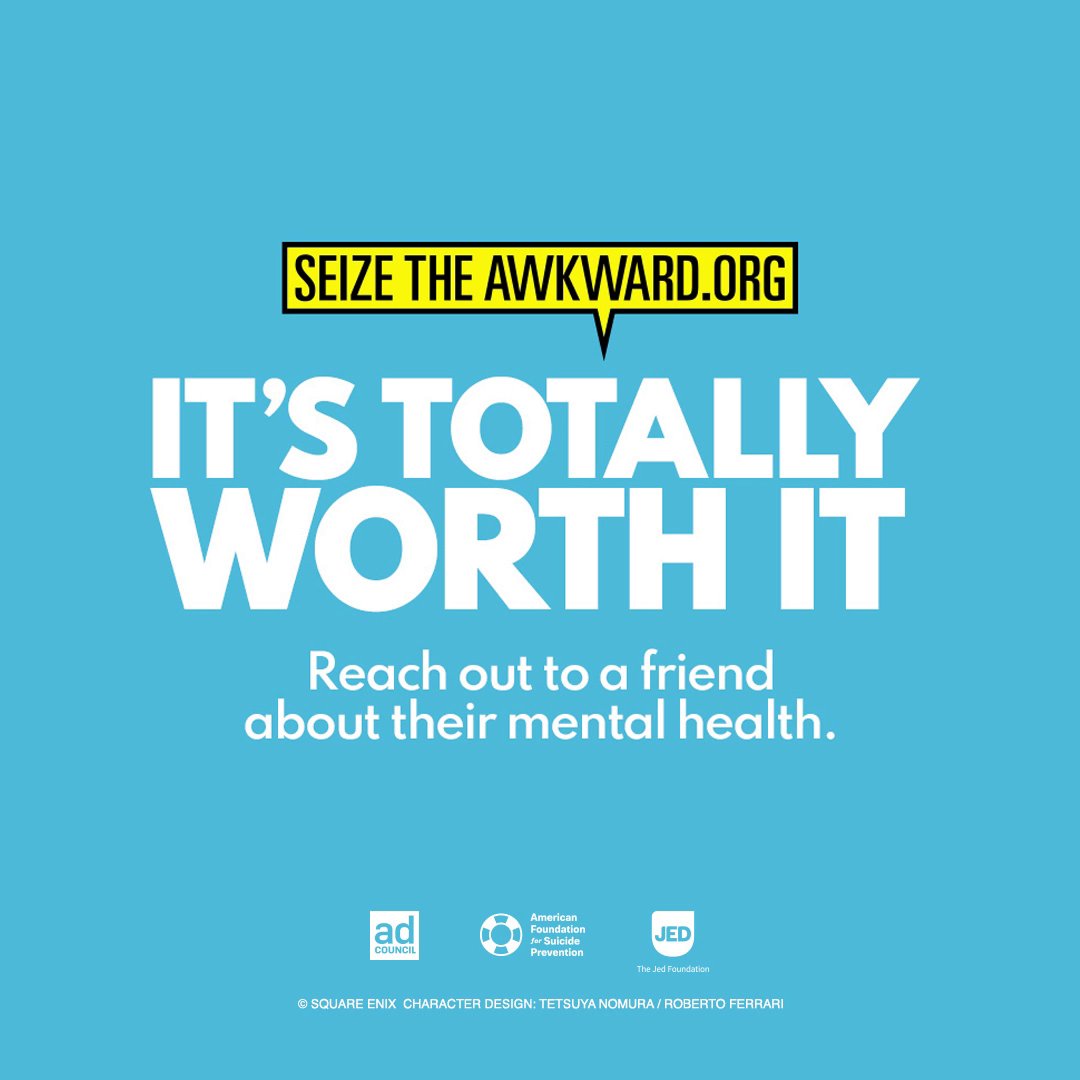 #SeizeTheAwkward, it’s totally worth it! Learn how to start YOUR conversation about mental health with a friend at 💛