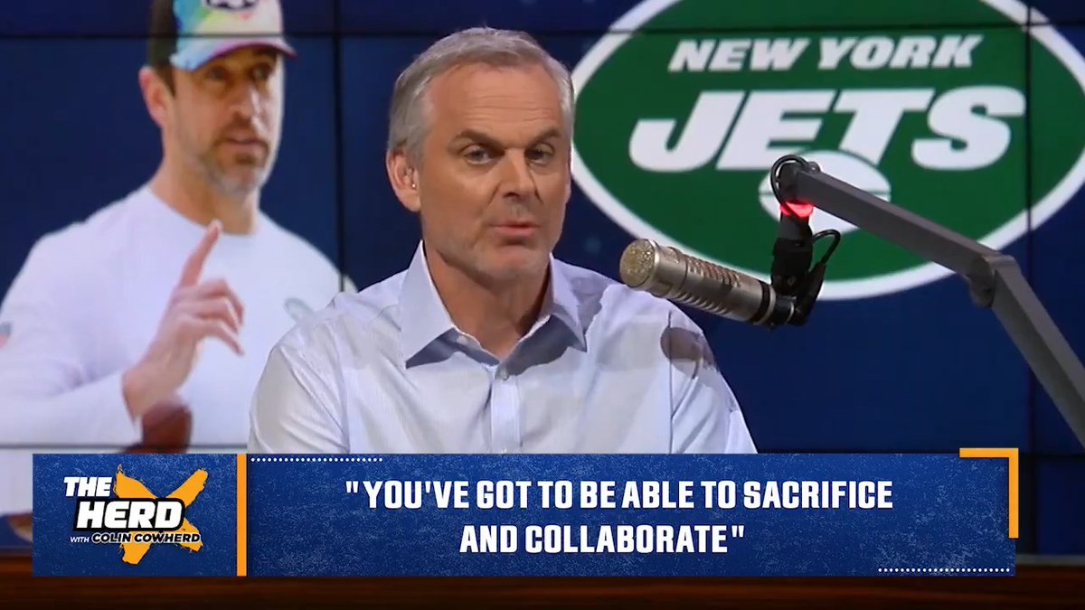 "I didn't think they'd be a playoff team this year and I don't next year. You win upstairs first." — Colin Cowherd on new Aaron Rodgers/Jets report