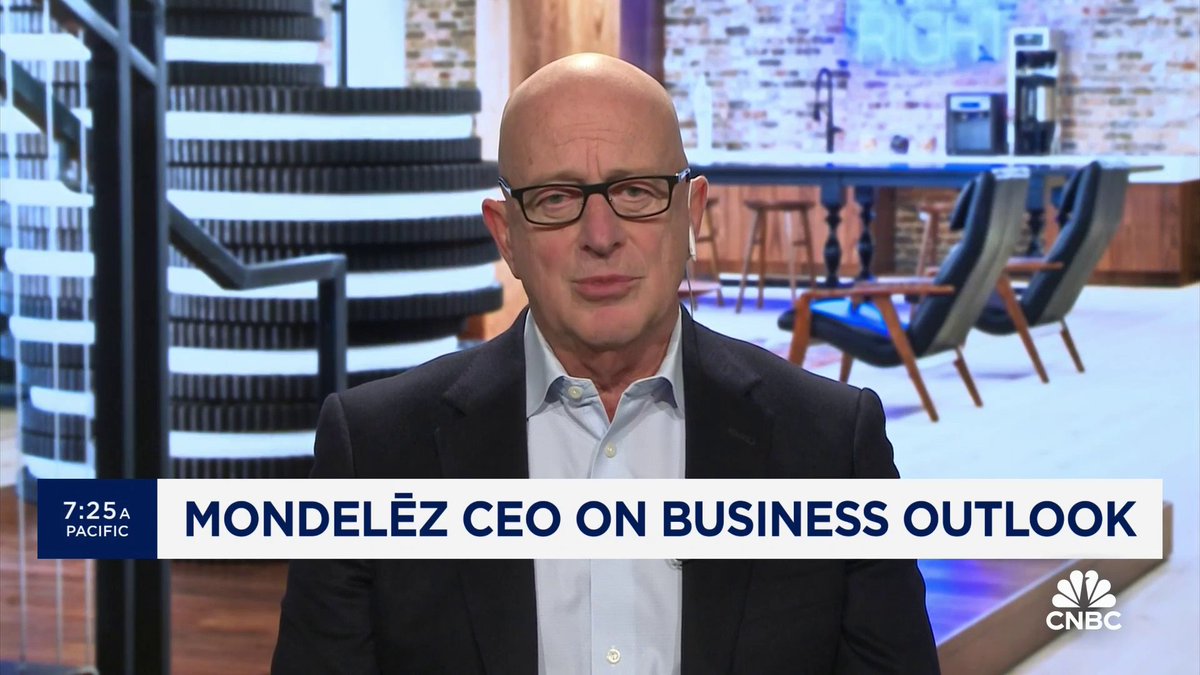 .Mondelēz Intl CEO Dirk Van de Put tells @saraeisen that across the regions that the snack giant operates in, cocoa, sugar and hazelnut prices are going up and consumers are pulling back.
