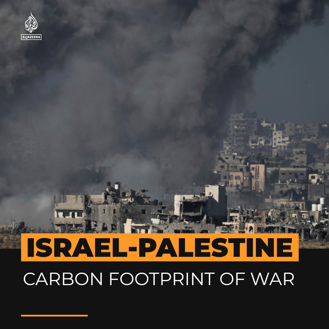 The carbon footprint of Israel’s war on Gaza exceeds the annual emissions of 20 small countries, according to new research. Here’s a look at the cost of Israel’s war on the climate ⤵️