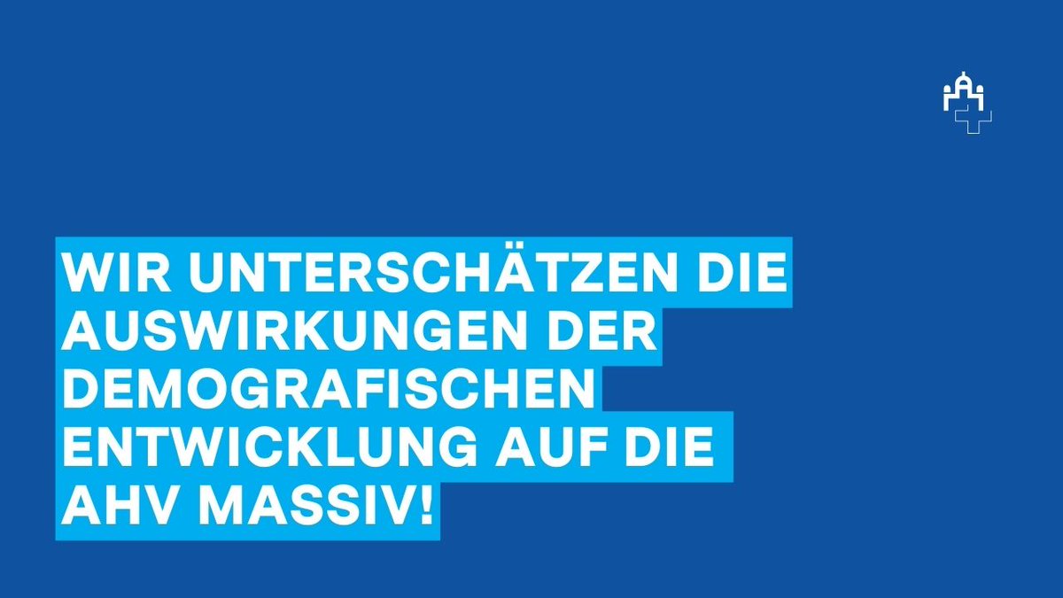 Wir unterschätzen die Auswirkungen der demografischen Entwicklung auf die AHV massiv! ⚠️ Bereits 2035 wird die Mehrheit der Bevölkerung unter 25 oder über 65 Jahre alt sein. Die Bevölkerung im erwerbsfähigen Alter wird dann erstmals seit über 50 Jahren in der Minderheit sein.
