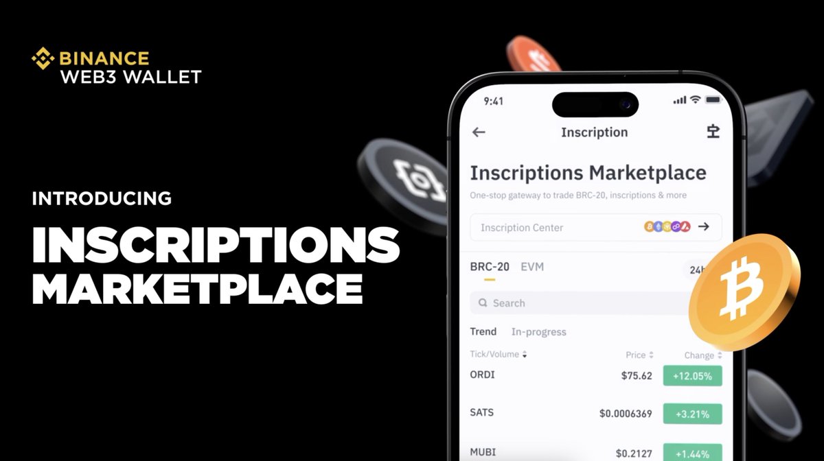 Welcome to the #Binance Inscriptions Marketplace. Your go-to place for all things BRC-20 and inscriptions, built into the #Binance Web3 Wallet. Find out more 👇