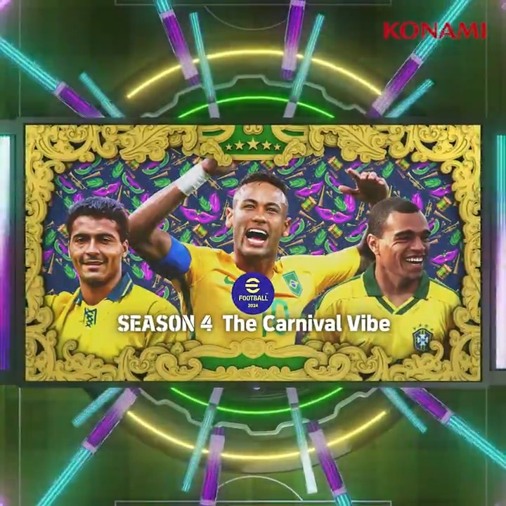 It's time to bring "The Carnival Vibe" 🎉🎪 Season 4 will have a strong South American feel as we party like they do in Brazil 🇧🇷 Events, items, and campaigns that'll make you dance Samba style 💃 #eFootball #Carnival
