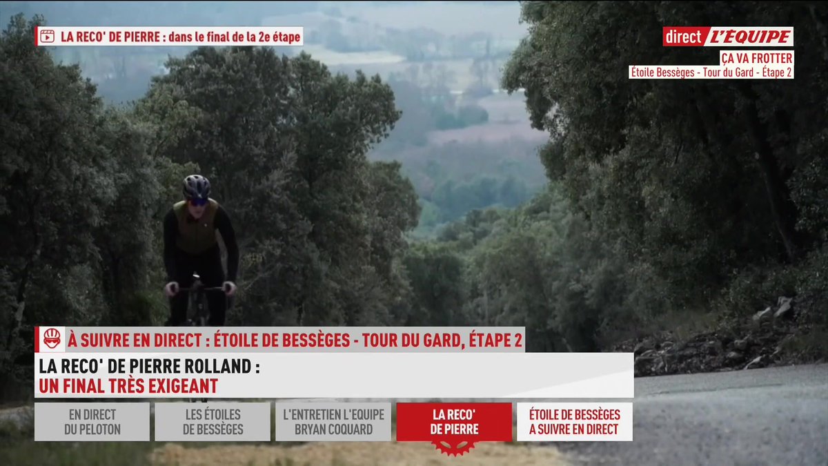 👀 Rolland Pierre a reconnu le final de l'étape du jour sur l'Étoile de Bessèges ⚡️ « Le Plateau de Rousson va donner un verdict impitoyable ! » #lequipeVELO