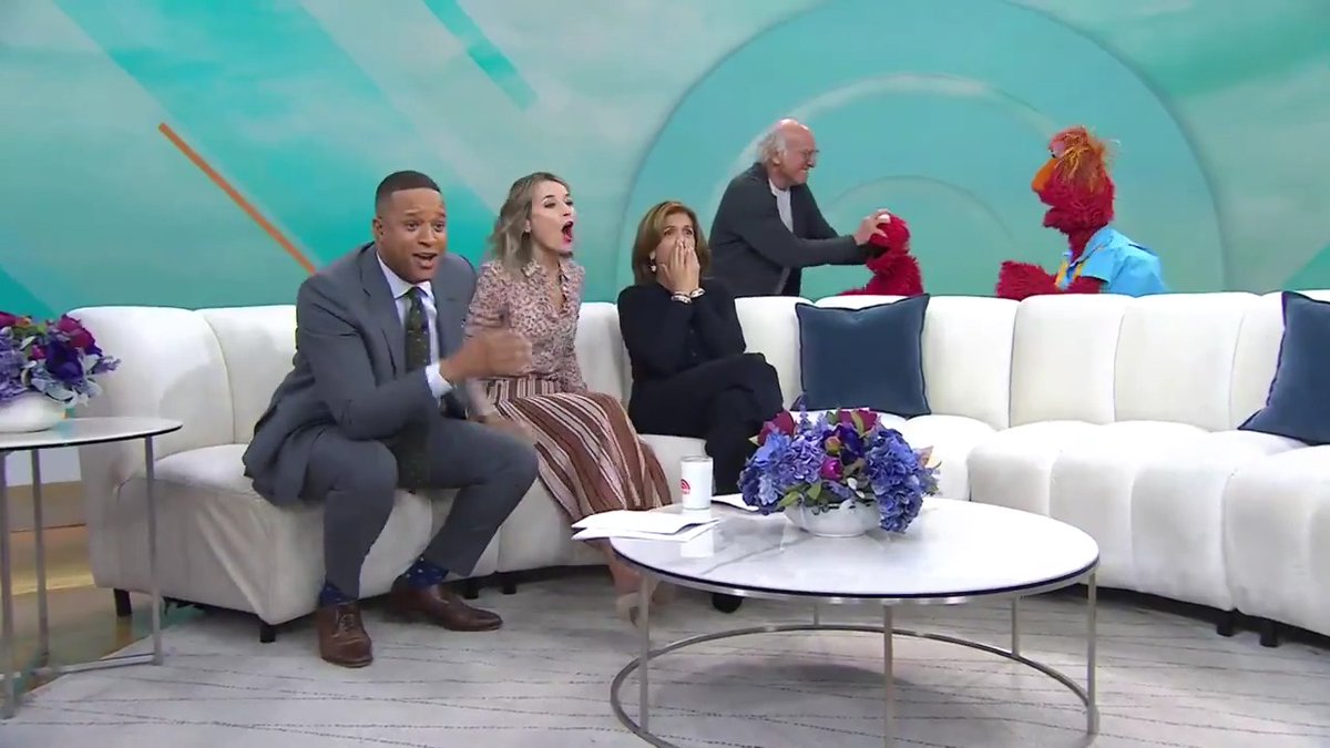 Larry David attacks Elmo on live television.