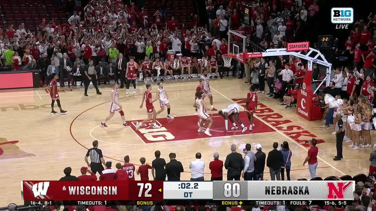 UPSET ALERT! 🚨 Nebraska Men's Basketball takes down No. 6 Wisconsin in overtime ‼️