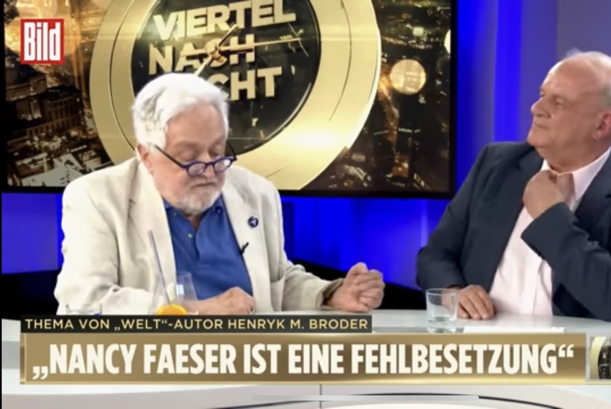 „Nancy Faeser ist ein Fall für den Verfassungsschutz!“: Henryk M. Broder und Peter Hahne rechnen mit der Innenministerin ab - vor fast genau einem Jahr. alexander moehnle