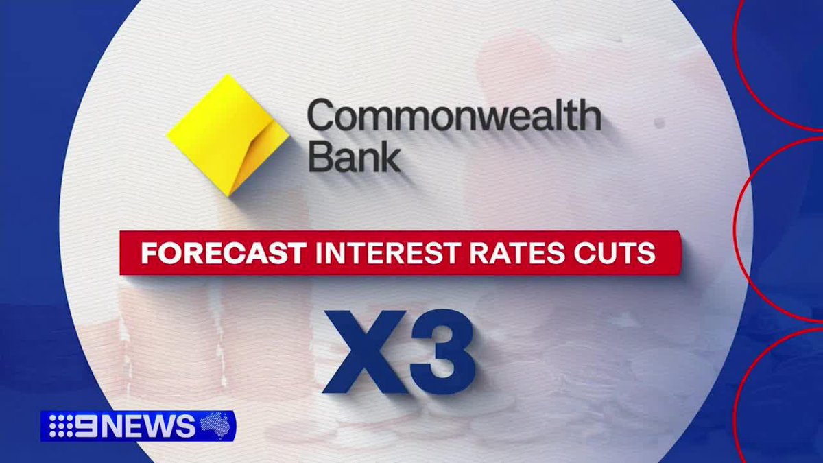 Australia's biggest bank is now predicting three interest rate cuts this year. The Commonwealth says the battle against inflation is being won and now it's time for some relief. Chris Kohler #9News