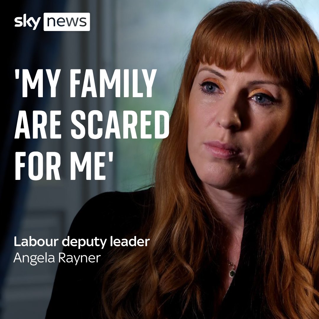 Labour deputy leader Angela Rayner tells Beth Rigby that she has changed her behaviour as a result of concerns for her safety, describing the abuse and threats she has received as 'frightening'. Read more: