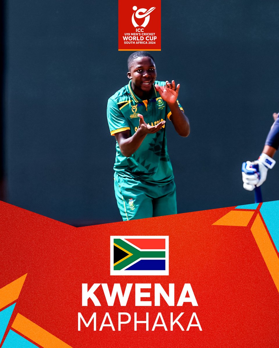 Kwena Maphaka put up another impressive performance, registering figures of 6/21 to claim the aramco POTM 🌟 Catch his Highlights 📽 #U19WorldCup
