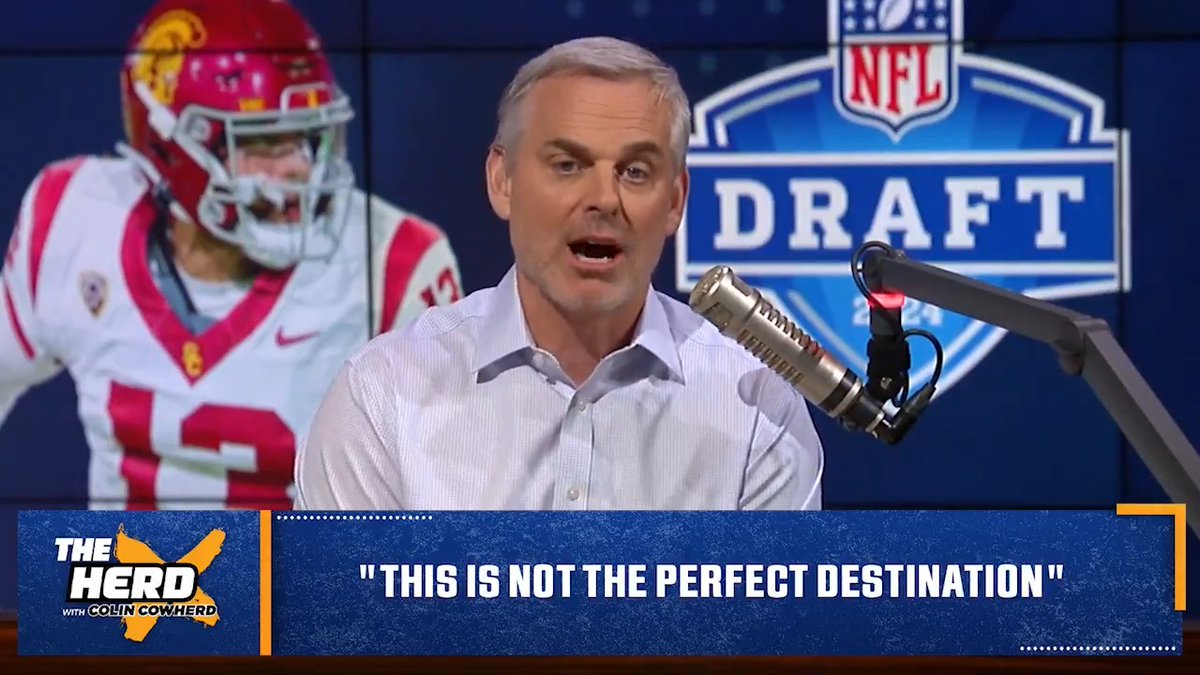 "I think Caleb Williams privately deep down has real concerns about the Bears." — Colin Cowherd on if Chicago is the right spot for USC's QB