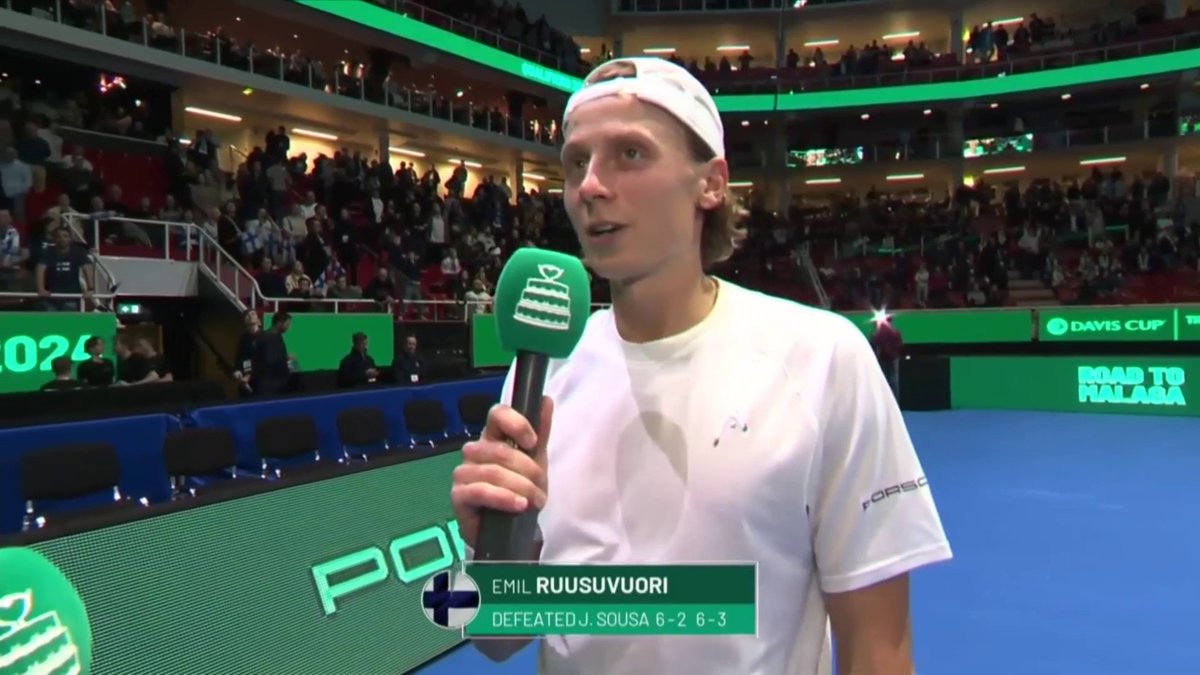 Ruthless Ruusuvuori 🔥 Finland's No. 1 defeats Joao Sousa 6-2, 6-3 to give Finland a 2-0 lead going into the second day 🇫🇮 #DavisCup | Emil Ruusuvuori