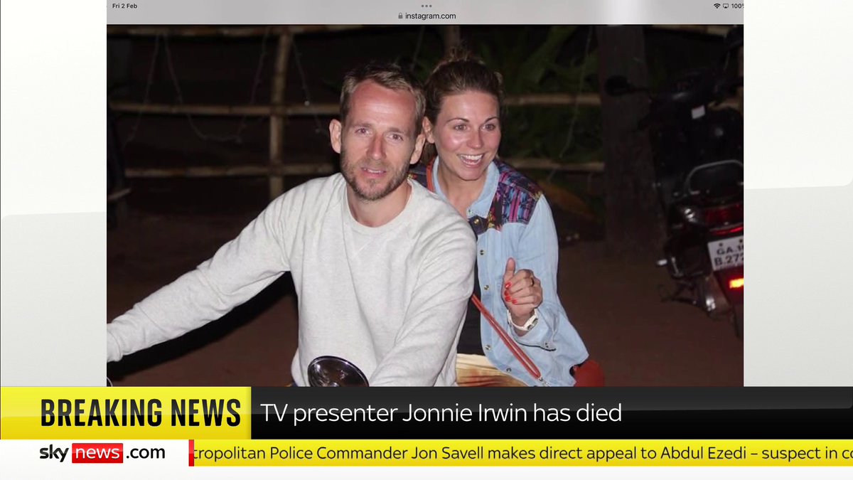 BREAKING: TV presenter Jonnie Irwin has died, his family has said. 📺 Sky 501, Virgin 602, Freeview 233 and YouTube