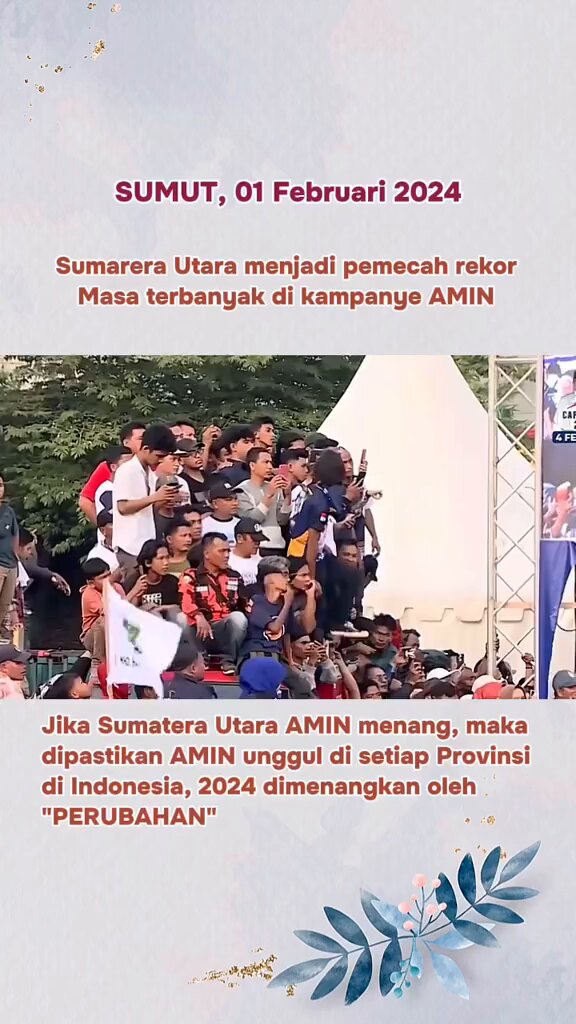 𝗞𝗮𝗹𝗶𝗮𝗻 𝗖𝘂𝗿𝗮𝗻𝗴 ?? 𝘁𝗲𝘁𝗮𝗽 𝗔𝗠𝗜𝗡 𝗝𝘂𝗮𝗿𝗮 𝗻𝘆𝗮 😁☝️💯🇮🇩 Potensi kecurangan yang berhasil di identifikasi yang di nilai hanya Bisa menggerus sekitar 10% suara saja , dan hingga Hari ini Masih dalam proses identifikasi secara menyeluruh. Potensi suara Nasional keseluruhan AMIN sekitar 62,5 % di kurangi 10% potensi kecurangan, Masih ada 52,5% , insyaallah tetap AMIN lah yang Akan memenangkan pemilu 2024 satu putaran Saja ☝️💯🇮🇩 Untuk 02-03, Menyerah Saja lah , dan mulai log in ke 01 untuk perubahan indonesia yang Adil dan Merata !!! Kondisi lapangan sudah teramin Kan jendral !!!! 😁 𝐒𝐚𝐥𝐚𝐦 𝐩𝐞𝐫𝐮𝐛𝐚𝐡𝐚𝐧 𝐬𝐚𝐭𝐮 𝐩𝐮𝐭𝐚𝐫𝐚𝐧 ☝️💯🇮🇩 #AMINkanIndonesia #AMINAjaDulu #PrabowoGibran #GanjarMahfudUNtukIndonesia