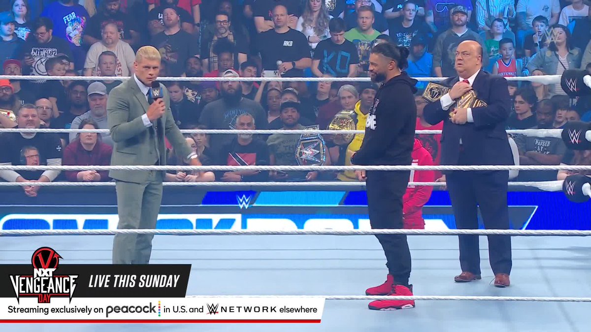 "Or is finishing the story taking EVERYTHING from you?" That caught Roman Reigns' attention real quick 😳 Cody Rhodes Paul Heyman #SmackDown
