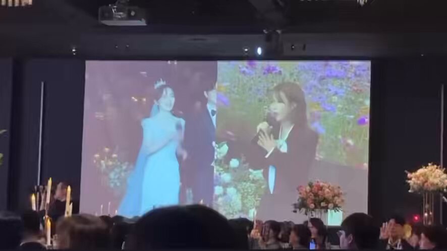 IU and Sohyun (her back-up singer) sang the congratulatory song ‘Meaning of You’ together on her wedding day 😭🤍 this is so precious.. why am i’m tearing up
