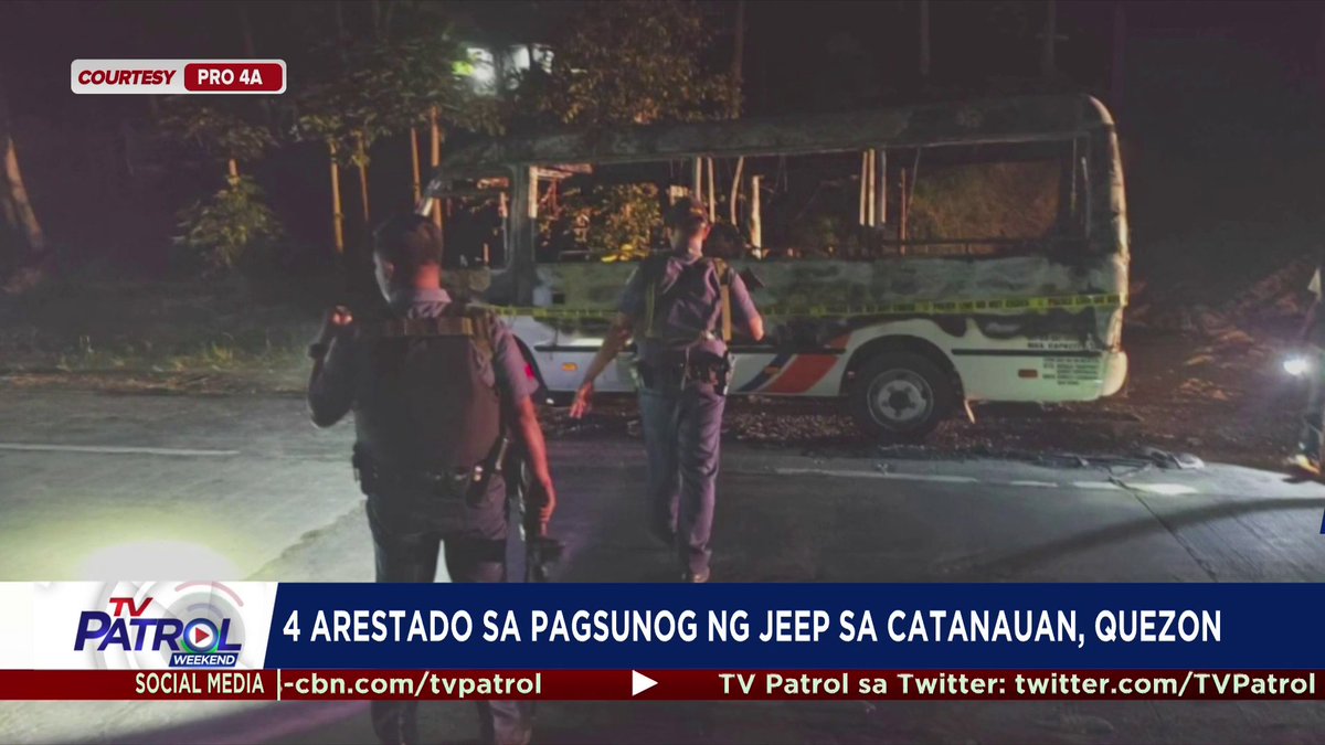 Inaresto ng mga awtoridad ang apat na lalaki kabilang ang award-winning director na si Jade Castro matapos umanong sunugin ng mga ito ang isang modernized jeep sa Catanauan, Quezon noong Miyerkoles, Enero 31. Sa isang social media post, itinanggi ng direktor ang krimen.