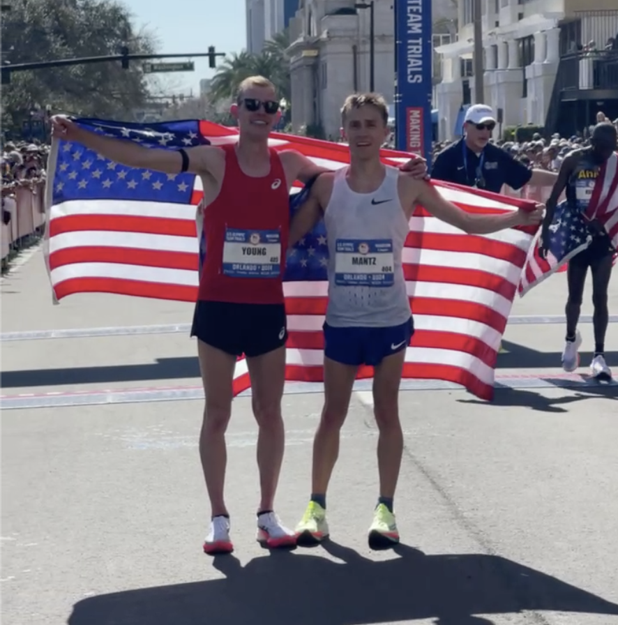Distance runners Conner Mantz and Clayton Young are friends and training partners in Utah. Now, they’re off to their first Olympic Games together in Paris. 💙 #MarathonTrials24