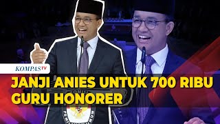 Janji Anies untuk 700 Ribu Guru Honorer, Dosen dan Tenaga Pendidik ______ Capres Anies sampaikan mencerdaskan kehidupan bangsa, pendidik jadi kuncinya. “Masalah yang kita hadapi sekarang, guru honorer, sertifikasi guru, beban administrasi,” kata Anies. Simak selengkapnya video berikut ini, dan temukan juga berbagai informasi terbaru lainnya hanya di atau Kanal Youtube KompasTV #DebatCapres #Pemilu2024diKompasTV