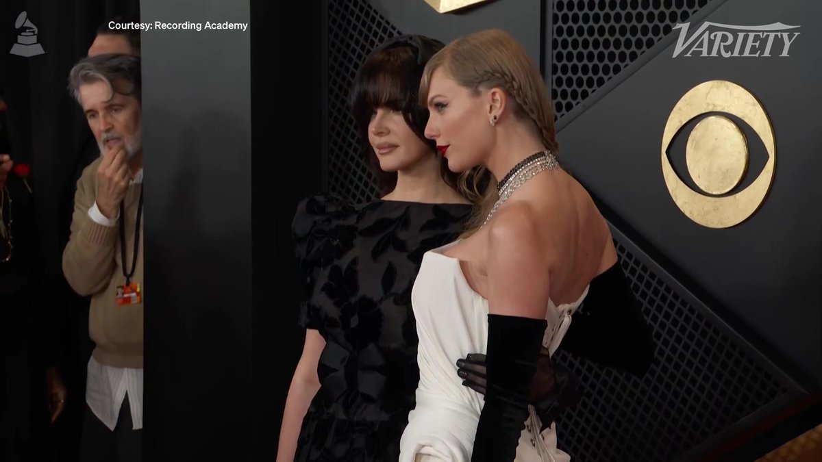 Taylor Swift and Lana Del Rey on the #GRAMMYs red carpet.