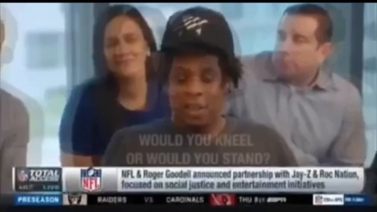 Jay Z stab Colin Kaepernick in the back for NFL, doubled cross Jermaine Dupree for a job with the NFL — but, he draws a line in the sand with his handlers, because his wife didn’t win Album of the Year… #WeDoneKneeling