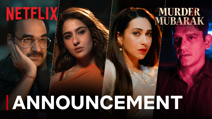 Itne saare colorful kirdaar, aur ye sab aapko badhai dene aaye hai - MURDER MUBARAK! #MurderMubarak, coming on 15th March, only on Netflix!