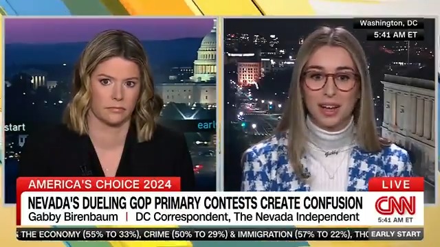 Made my CNN debut (!) early this morning with Kasie Hunt on CNN Early Start with Rahel Solomon to talk Nevada’s dueling Republican nominating contests