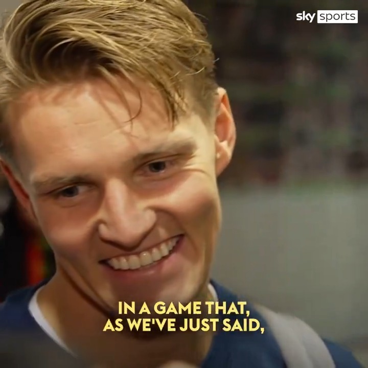 Martin Odegaard responds to the criticism of Arsenal's post-match celebrations after beating Liverpool 📸🎉