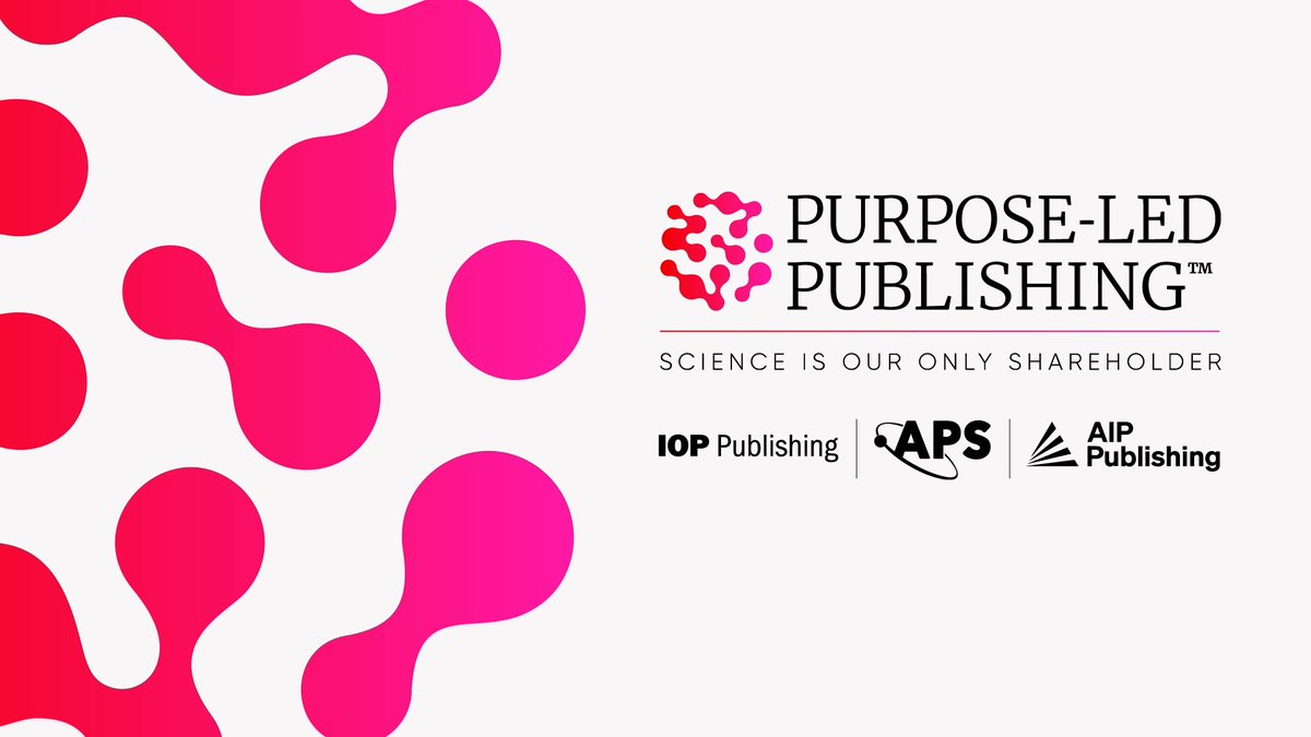 Introducing Purpose-Led Publishing 📢 We have joined forces with AIP Publishing and IOP Publishing to form a new coalition, putting purpose above profit and channelling all funds from publishing back into science. Find out more about our mission 👉