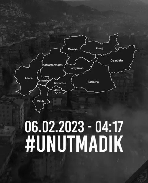 6 Şubat depreminde hayatını kaybeden vatandaşlarımızı rahmetle anıyoruz. Ülkemizin başı sağ olsun. Unutmadık, unutmayacağız. ♾️ #6Şubat #Deprem