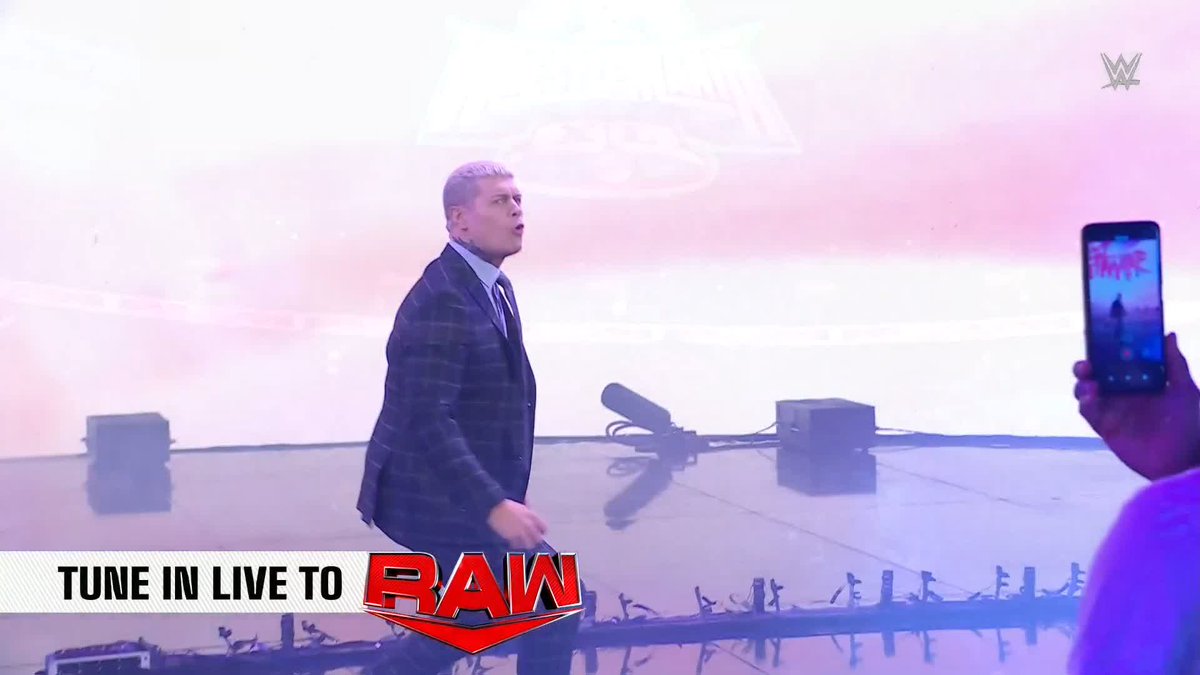 Here comes the man of the hour. Cody Rhodes is here on #WWERaw!