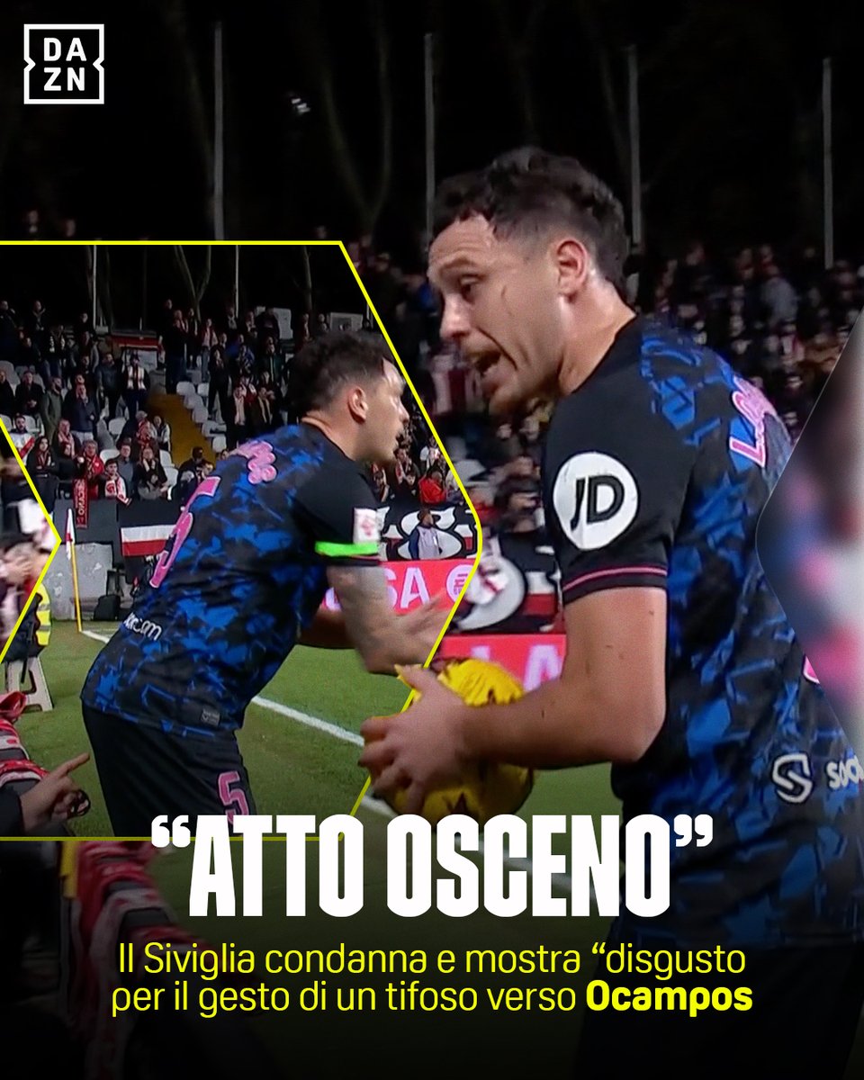 "Atto osceno" in #RayoSevillaFC 😱😳 Il Siviglia denuncia il gesto "disgustoso" nei confronti di Ocampos 😡 #Ocampos #LaLiga #DAZN