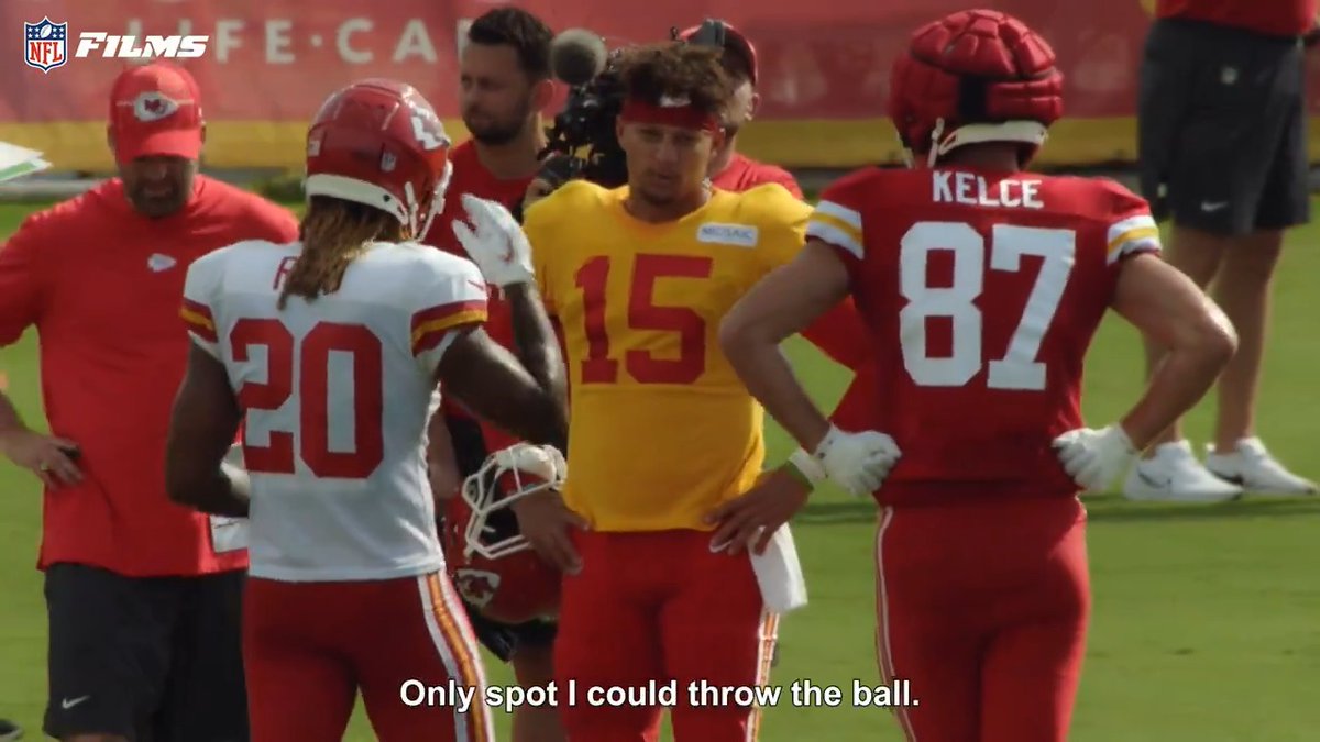 Throwback to iron sharpening iron at Kansas City Chiefs training camp ⚔️ Justin Reid Nothing makes you better than going up against Kelce and Mahomes